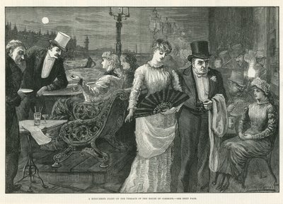 Een midzomernacht op het terras van het Lagerhuis door Harry Furniss