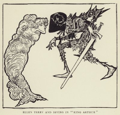 Ellen Terry en Irving in Koning Arthur door Harry Furniss