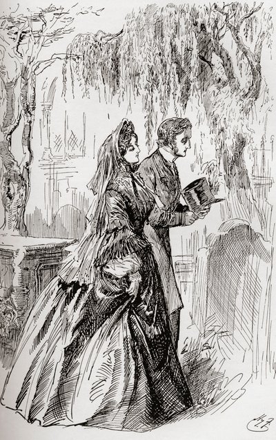 Estella en Pip. "Ik zag geen schaduw van een ander afscheid van haar." door Harry Furniss