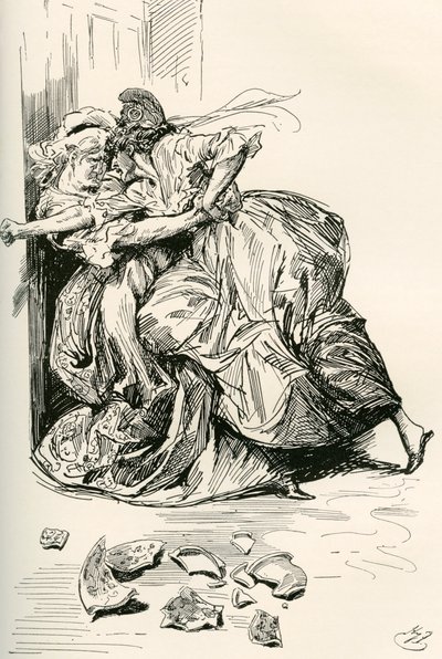 Illustratie voor de roman Een verhaal van twee steden van Charles Dickens door Harry Furniss