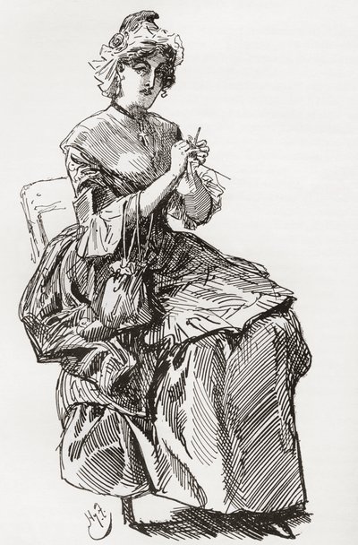 Illustratie voor de roman A Tale of Two Cities van Charles Dickens door Harry Furniss