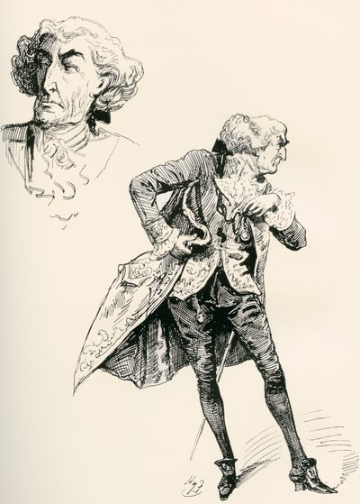 Illustratie voor de roman Een verhaal over twee steden van Charles Dickens door Harry Furniss