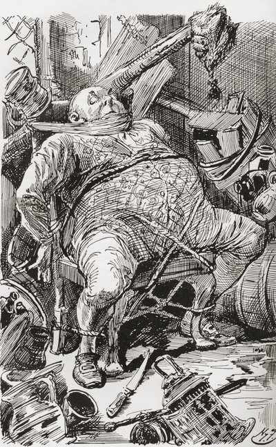 Illustratie voor de roman Barnaby Rudge van Charles Dickens door Harry Furniss