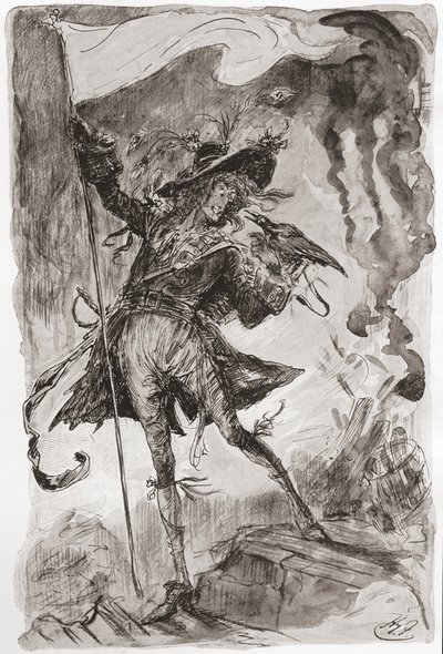Illustratie voor de roman Barnaby Rudge van Charles Dickens door Harry Furniss