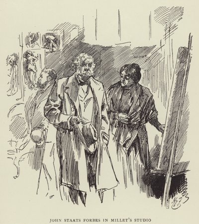 John Staats Forbes in Millets Studio door Harry Furniss