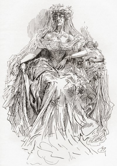 Miss Havisham (gravure) door Harry Furniss