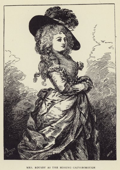 Mevrouw Rousby als de Vermiste Gainsborough door Harry Furniss