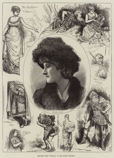 Schetsen van Ingomar in het Lyceum Theater door Harry Furniss