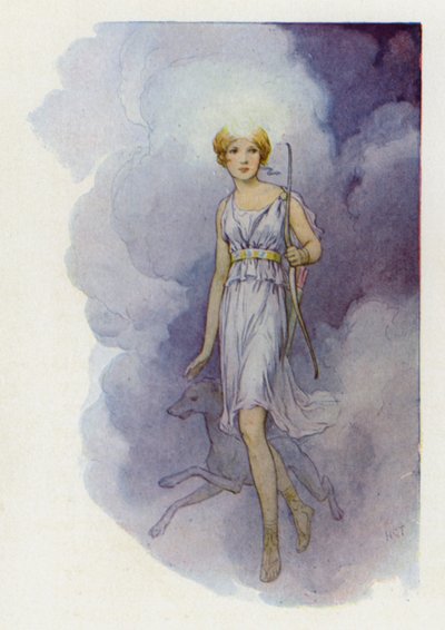 Haar naam was Diana (kleurenlitho) door Harry George Theaker