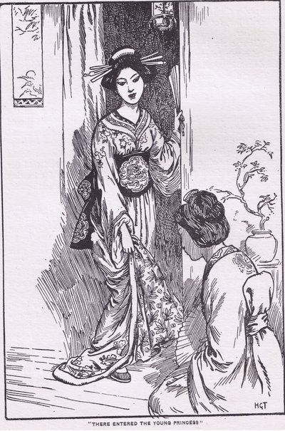 Daar kwam de jonge prinses binnen (uit de Kom dragende prinses) (litho) door Harry George Theaker