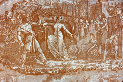 Le Solitaire au Pont du Torrent (De kluizenaar bij de brug over de stroom) (Meubelstof) door Hartmann et Fils