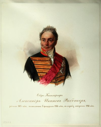 Portret van Alexander Ivanovich Ribeaupierre 1781-1865 uit het album van de Keizerlijke Paardengarde door Hau