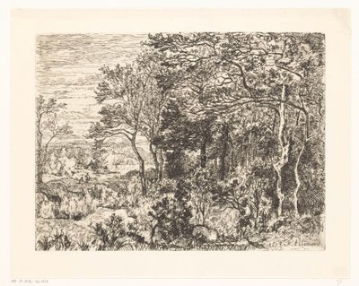 Figuren aan de rand van een bos door Hector Allemand