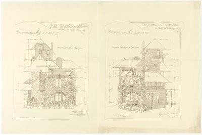 Elevaties, rechter en linker zijgevels, Castel d