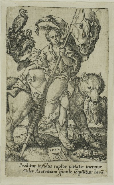 Hebzucht, uit de Ondeugden door Heinrich Aldegrever