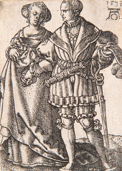 Uit de serie De kleine bruiloftsdansers, 1538 door Heinrich Aldegrever