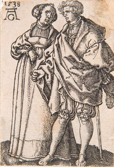 Uit de serie De Kleine Bruiloftsdansers, 1538 door Heinrich Aldegrever