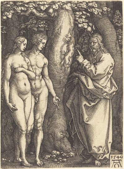 God Verbiedt te Eten van de Boom, 1540 door Heinrich Aldegrever