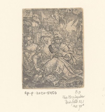 Lot en zijn dochters door Heinrich Aldegrever