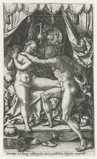 Lucretia en Sextus Tarquinius door Heinrich Aldegrever