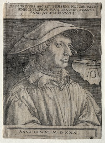 Zelfportret, 1530 door Heinrich Aldegrever