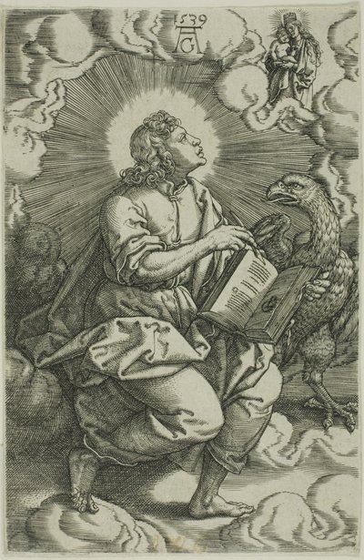 St. Johannes, uit De Vier Evangelisten door Heinrich Aldegrever