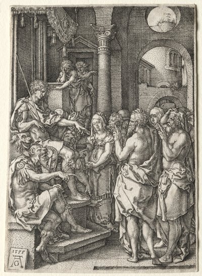 Het Verhaal van Susanna: Susanna beschuldigd van overspel, 1555 door Heinrich Aldegrever