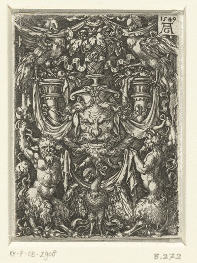 Vlakdecoratie met grotesken door Heinrich Aldegrever