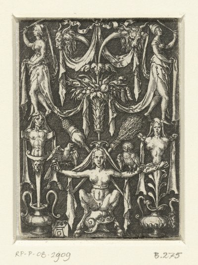 Vlakdecoratie met grotesken door Heinrich Aldegrever