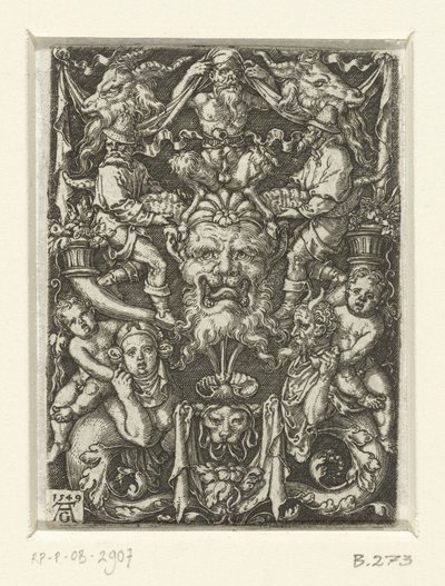 Vlakdecoratie met grotesken door Heinrich Aldegrever