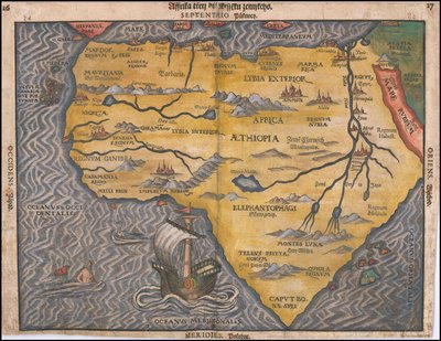 1592 kaart van Afrika in het Tsjechisch door Heinrich Bünting door Heinrich Bünting