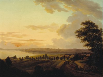 Zeelands landschap, avond door Heinrich Grosch