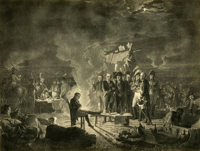 Napoleons bivak op het slagveld van Wagram tijdens de nacht van 5-6 juli 1809, 1921 door Heinrich Guttenberg