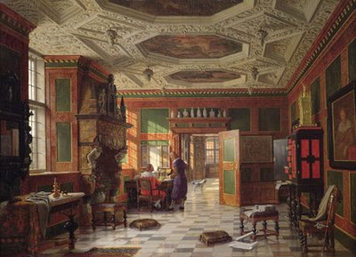 Interieur van het Rosenburg Paleis, Kopenhagen door Heinrich Hansen