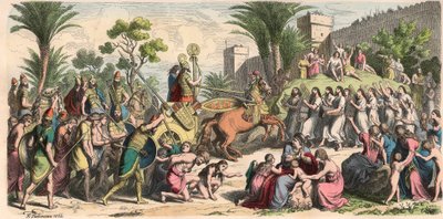 Assyriër: Ontvangst van een zegevierende generaal door Heinrich Leutemann