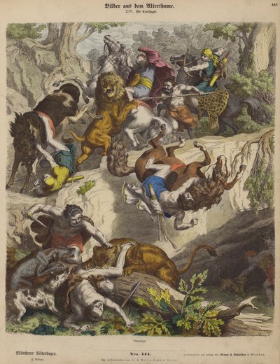 Carthaagse leeuwenjacht door Heinrich Leutemann