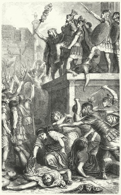 Opstand door de Pretoriaanse Wacht in het Oude Rome door Heinrich Leutemann