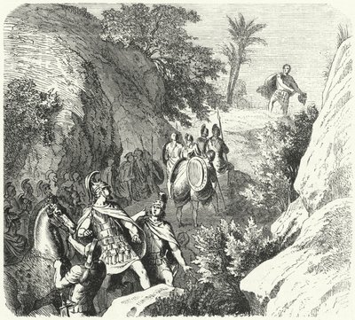 Perseus van Macedonië op mars door de kloven van Thessalië door Heinrich Leutemann
