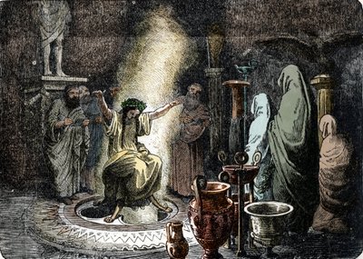 Het orakel van Delphi door Heinrich Leutemann