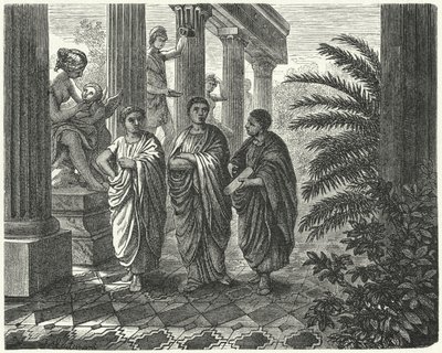 De Romeinse keizer Augustus, Gaius Maecenas en Vergilius door Heinrich Leutemann