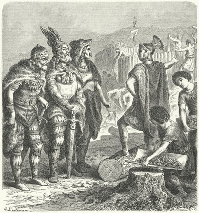 De Romeinse generaal Stilicho onderhandelt met de Goten, c400 door Heinrich Leutemann