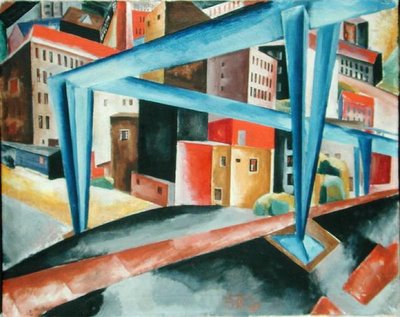Viaduct voor de Vorsetzen in Hamburg, 1921 door Heinrich Stegemann