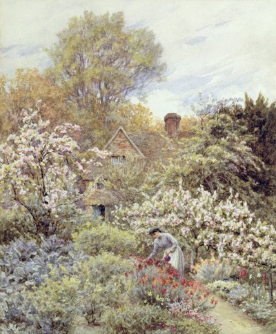 Een Tuin in de Lente door Helen Allingham