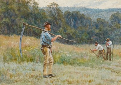 Hooi maaien in de Surrey Hills door Helen Allingham