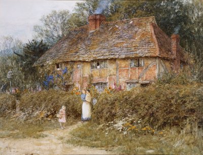 Oud Surrey huisje door Helen Allingham