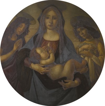 De Maagd en Kind met Sint Jan en een Engel (naar Botticelli) door Helen d.1937 Coombe