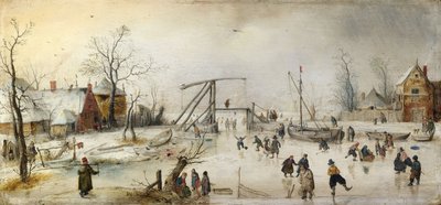 Scène op het ijs door Hendrick Avercamp