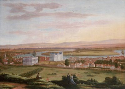 Uitzicht op Greenwich en het Queen