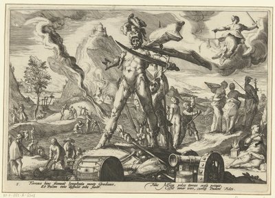 IJzeren Eeuw door Hendrick Goltzius (workshop of)