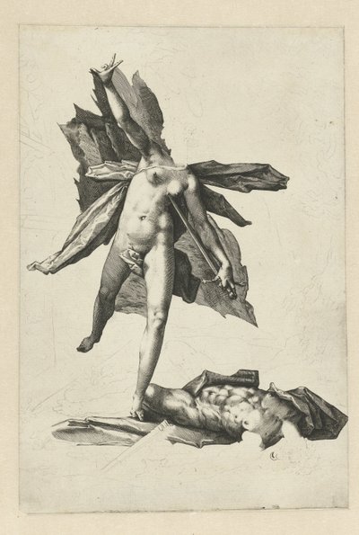 Pyramus en Thisbe door Hendrick Goltzius (workshop of)